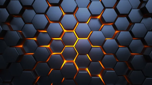 Hexagones Azules Naranjas Fondo Moderno Papel Pintado Moderno Ilustración —  Fotos de Stock