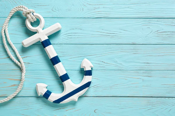 Vintage Ahşap Arka Plan üzerinde Çapa .