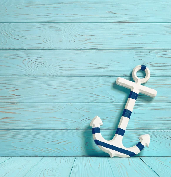 Vintage Ahşap Arka Plan üzerinde Çapa .