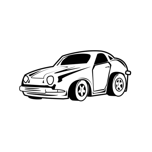 Auto Kreslené Vektorové Bílém Pozadí — Stockový vektor