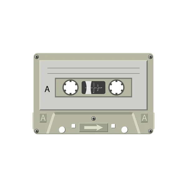 Cassette Cinta Vintage Objeto Sobre Fondo Blanco — Vector de stock