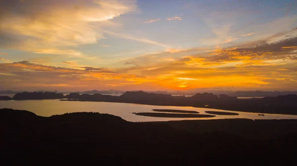 Landschaft Der Berge Der Dämmerung Krabi Thailand — Stockfoto