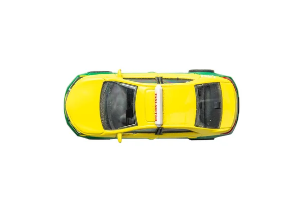 Brinquedo Carro Fundido Fundo Branco Vista Superior Caminho Recorte — Fotografia de Stock