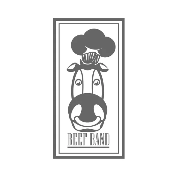 Beef Label Logo Design Vector — Stock Vector