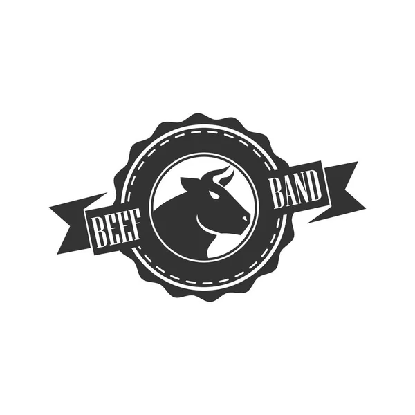 Beef Label Logo Design Vector — Stock Vector