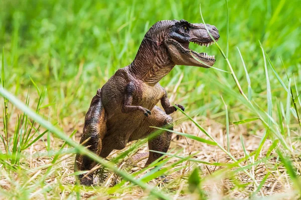 Dinosaurier Rex Mit Ästen Gegen Die Natur — Stockfoto