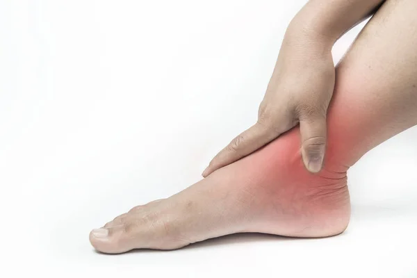 Τραυματισμό Στον Αστράγαλο Στον Άνθρωπο Ankle Πόνο Αρθραλγίες Άτομα Ιατρικό — Φωτογραφία Αρχείου