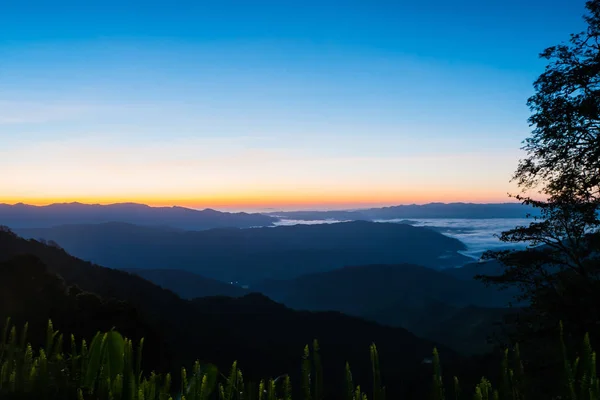 Paysage Montagne Avec Coucher Soleil Nan Thaïlande — Photo