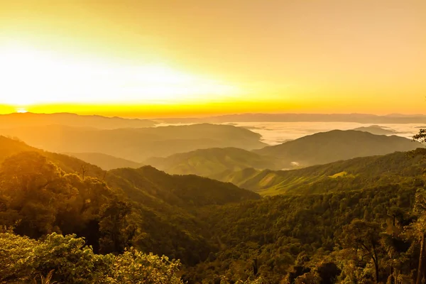 Paesaggio Montagna Con Tramonto Nan Thailandia — Foto Stock