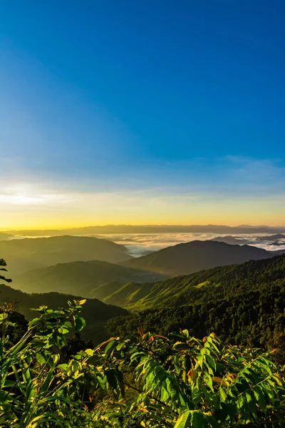 Paisaje Montaña Con Puesta Sol Nan Tailandia — Foto de Stock