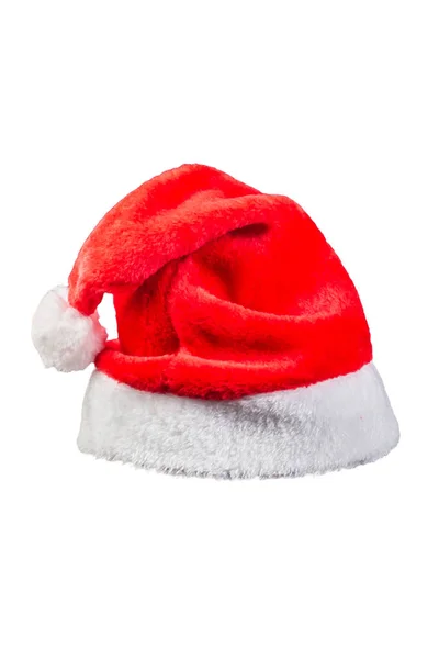 Cappello Natale Sfondo Bianco Percorso Ritaglio — Foto Stock