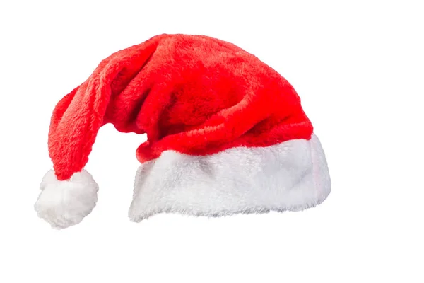 Χριστουγεννιάτικο Καπέλο Άσπρο Φόντο Διαδρομή Αποκοπής — Φωτογραφία Αρχείου