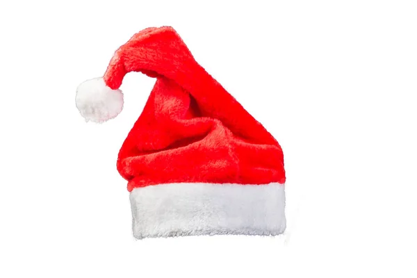 Χριστουγεννιάτικο Καπέλο Άσπρο Φόντο Διαδρομή Αποκοπής — Φωτογραφία Αρχείου