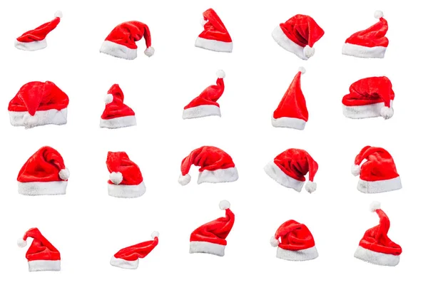Cappello Natale Sfondo Bianco Percorso Ritaglio — Foto Stock