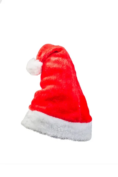 Christmas Hat Vit Bakgrund Urklippsbana — Stockfoto