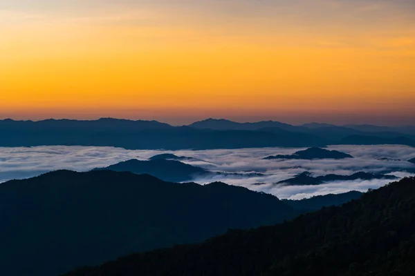Paysage Montagne Avec Brume Dans Province Nan Thaïlande — Photo