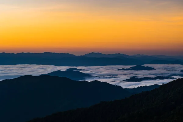 landscape  of  Mountain with Mist in  Nan province Thailand .