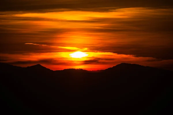 Paysage Montagne Avec Coucher Soleil Nan Thaïlande — Photo