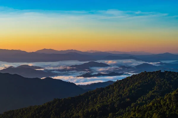 Paysage Montagne Avec Brume Dans Province Nan Thaïlande — Photo