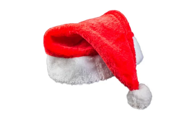 Cappello Natale Sfondo Bianco Percorso Ritaglio — Foto Stock