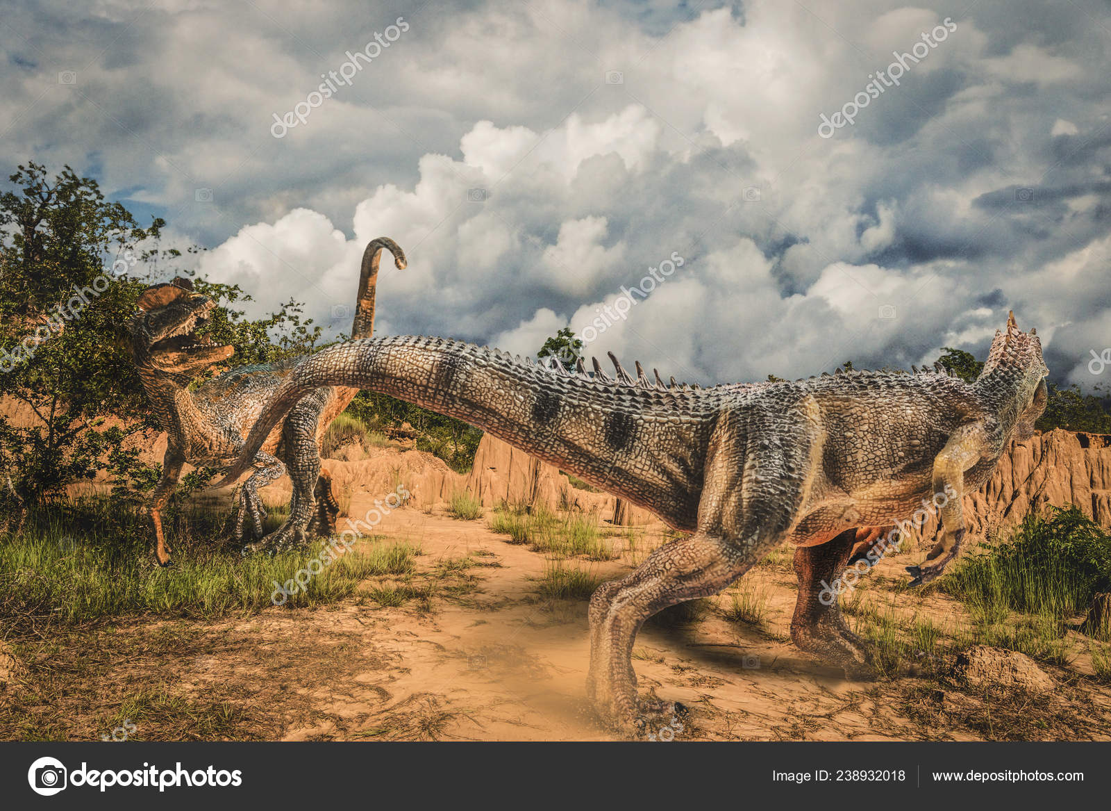 Dilophosaurus Allosaurus Dinosaur Wild — Stock Photo © meenstockphoto