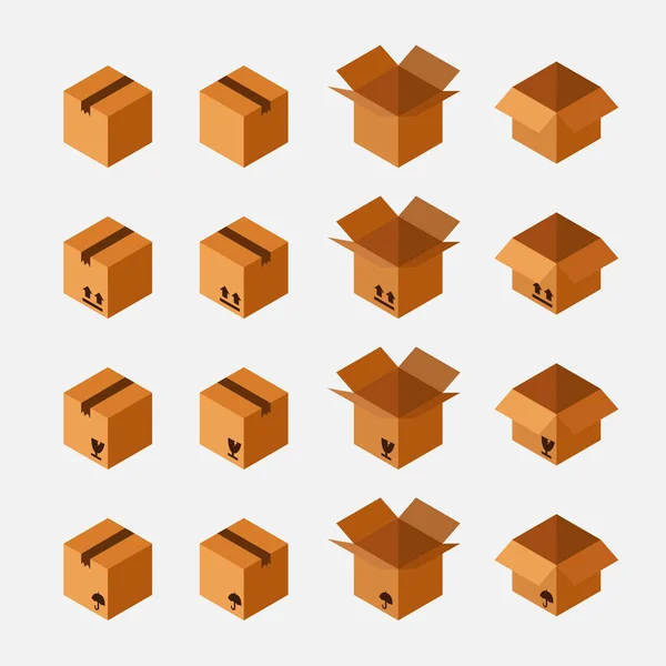 box packaging on white background , Isometric