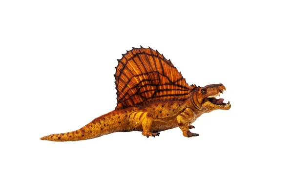 Dimetrodon Dinosaurus Valkoisella Taustalla — kuvapankkivalokuva