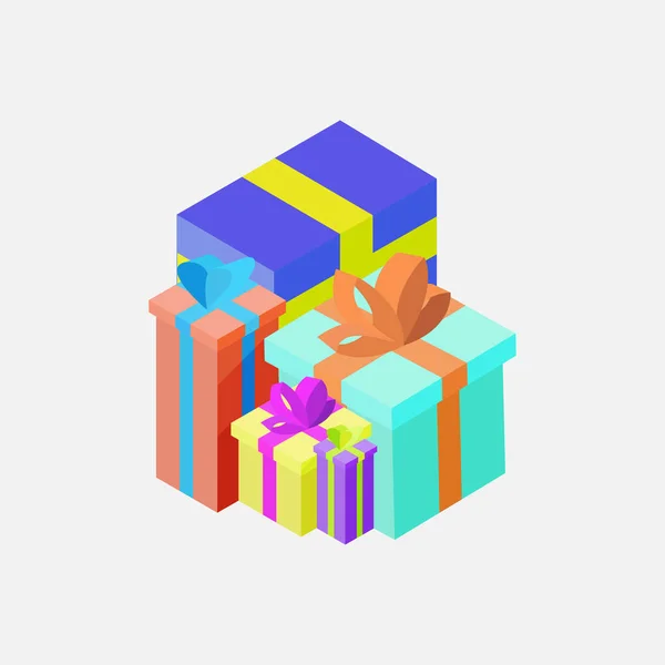 Boîte Cadeau Sur Fond Blanc Isometric — Image vectorielle