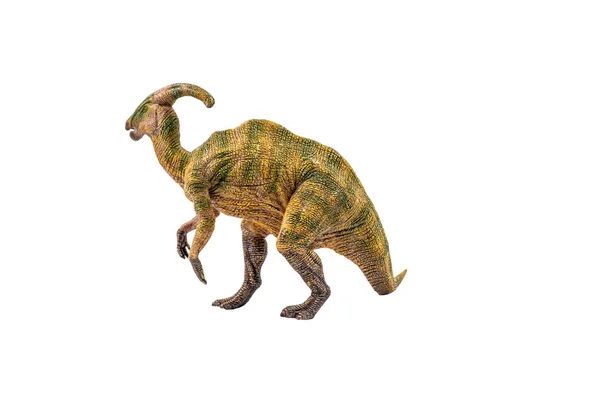 Dinosaur Parasaurolophus Białym Tle — Zdjęcie stockowe