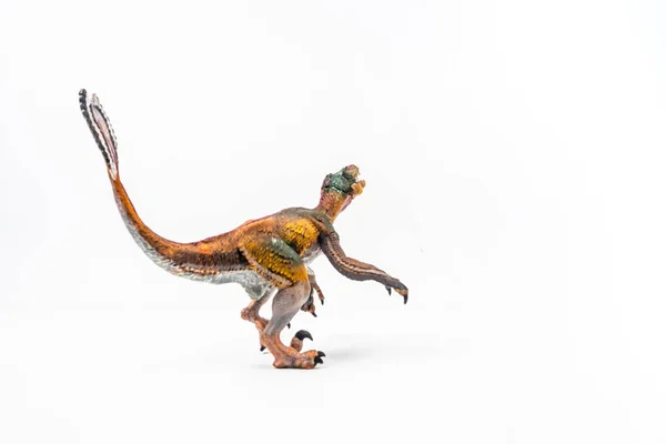 Pierzaszony VelociRaptor, dinozaur na białym tle — Zdjęcie stockowe