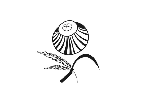 Symbole Des Semences Riz Matériel Agricole — Image vectorielle