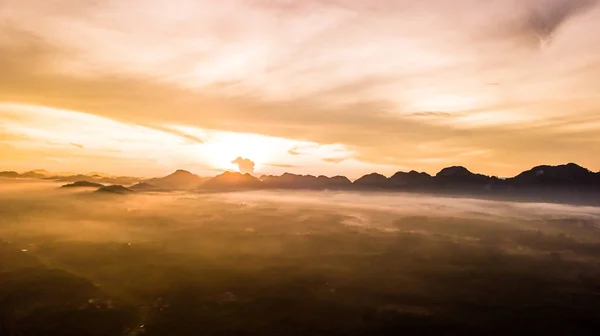 Luftbild vom schönen Morgen, Thailand . — Stockfoto