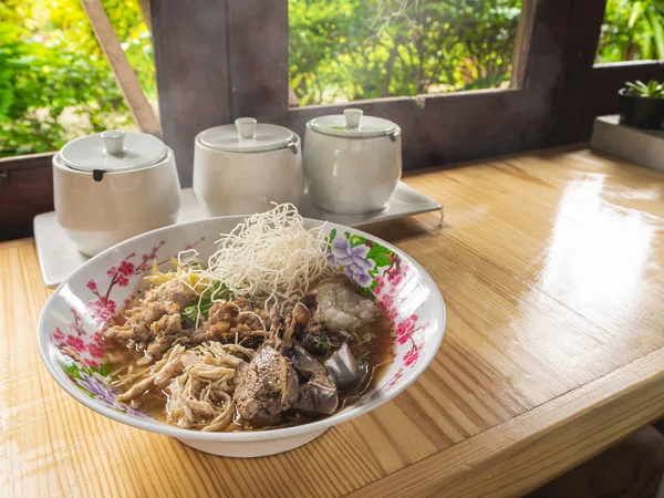 Brei Reis gekochter Reis thailändisches Essen Frühstück beliebte asiatische — Stockfoto