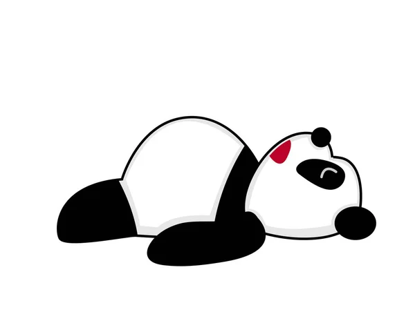 Panda Sleeping Cartoon Stickers — Stock Vector