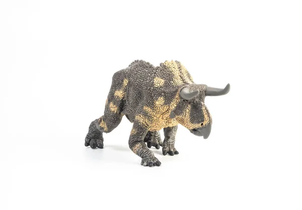 Beyaz arkaplanda Nasutoceratops Dinozoru — Stok fotoğraf