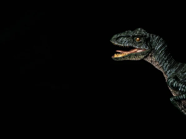 VelociRaptor dinozaur na czarnym tle — Zdjęcie stockowe