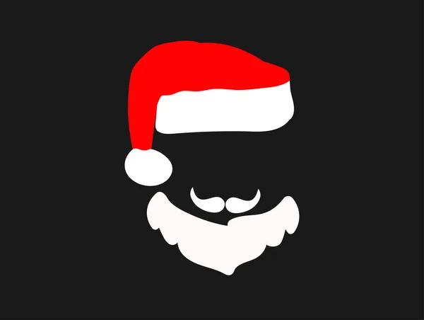 Chapeau Barbe Père Noël — Image vectorielle