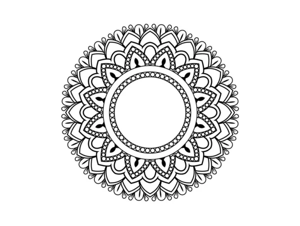 Padrão Circular Forma Mandala Para Henna Mehndi Tatuagem Decoração Ornamento — Vetor de Stock