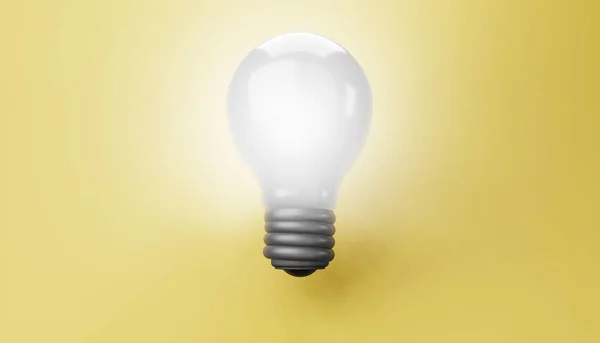 Modern glowing lamp bulb 3d render