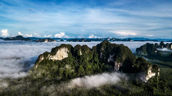 Letecký Pohled Krajina Hory Krabi Thajsku — Stock fotografie