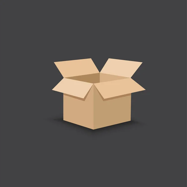 Opened cardboard package box. Flat design style. Vector illustration — Stock Vector