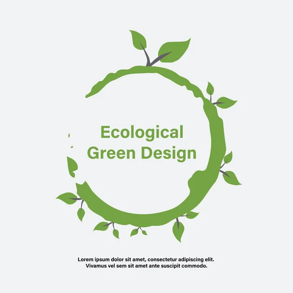 Ecological Green Design abstract vector illustration template — Stock Vector