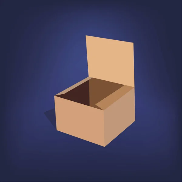 Caja de cartón realista del paquete. Estilo de diseño plano. Ilustración vectorial — Vector de stock