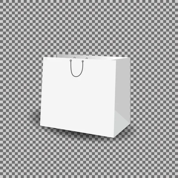 Paper bag mock up vector template on transparent background. — Stock Vector