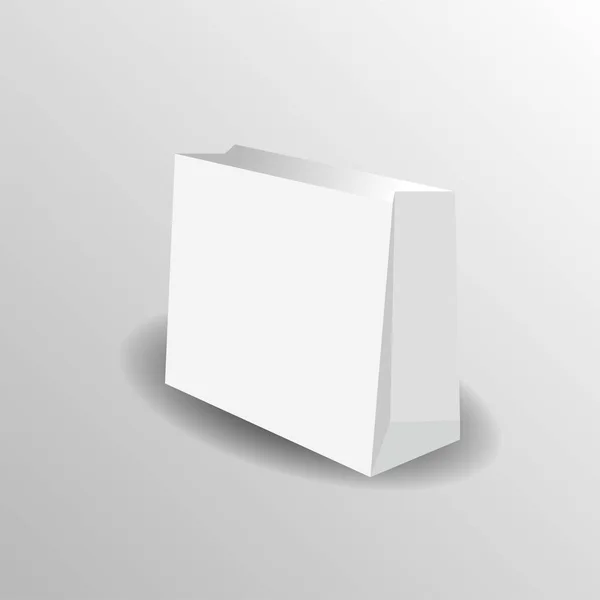 Бумажный пакет макет векторного шаблона на белом фоне . — стоковый вектор