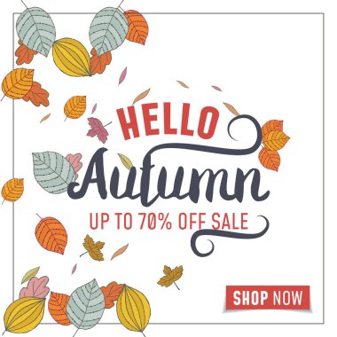 Sonbahar yaprakları soyut arkaplan. Vektör illüstrasyonu