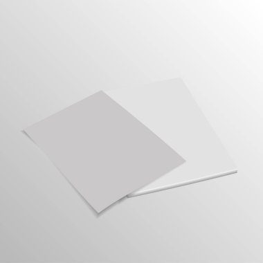 Boş Katlanmış broşür beyaz kağıt şablonu işletmeniz için hazır. 