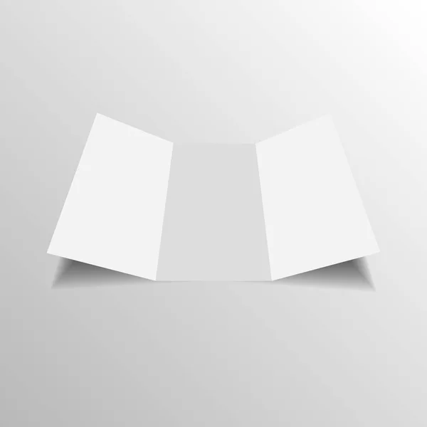 空白 3 つ折り折り紙のリーフレット、チラシ、大判. — ストックベクタ