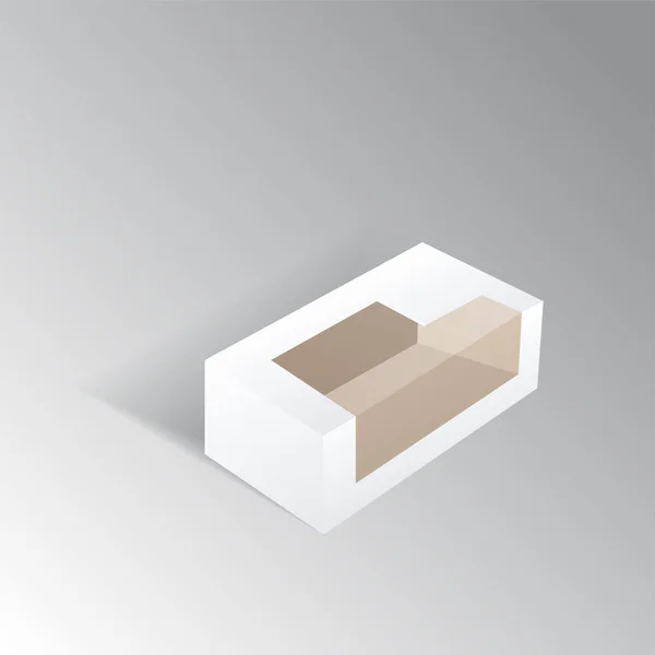 Kotak kardus putih mudah untuk mengubah warna pura-pura vektor - Stok Vektor