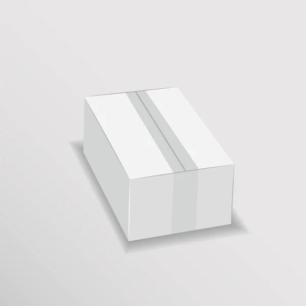 Caja de cartón blanco es fácil cambiar los colores simulan vector — Vector de stock